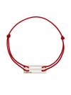 Le Gramme 'le 25/10g' Silver Charm Cord Bracelet In Metallic,red