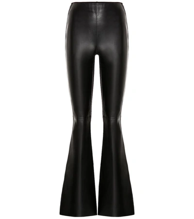 Acne Studios Leather And Ribbed-knit Pants In Black