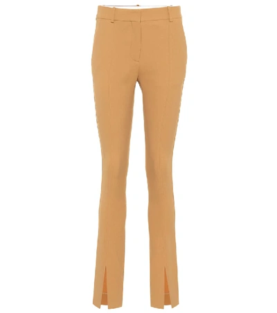 Victoria Beckham Mid-rise Split Front Skinny Pants In Brown