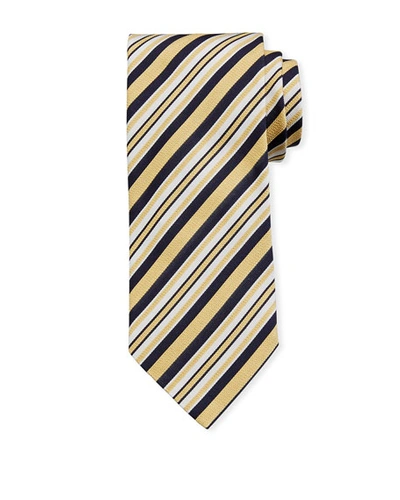 Ermenegildo Zegna Multi-stripe Silk Tie, Yellow