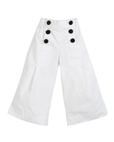 Burberry Taren Wide Legs Sailor Pants In White