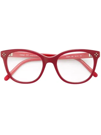 Chloé Oval Glasses In Red