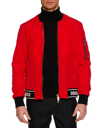 Dsquared2 Men's Contrast-trim Sports Jacket In Red
