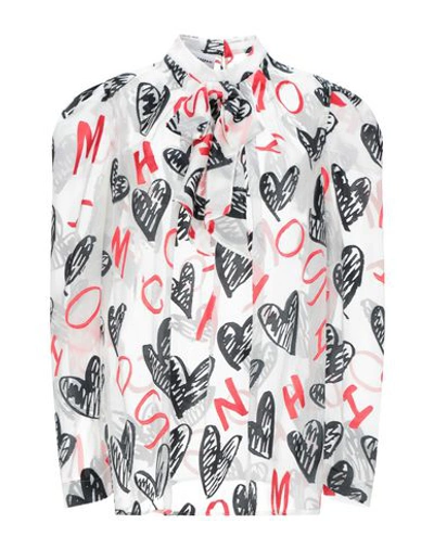 Moschino Printed Blouse In White,black,red