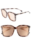 Le Specs Women's It Aint Baroque Oversized Mirrored Square Sunglasses, 60mm In Apricot Tort