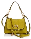 See By Chloé See By Chloe Joan Mini Leather & Suede Hobo In Anise Green/gold