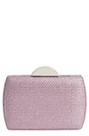 Nina Pacey Crystal Minaudiere In Light Amethyst