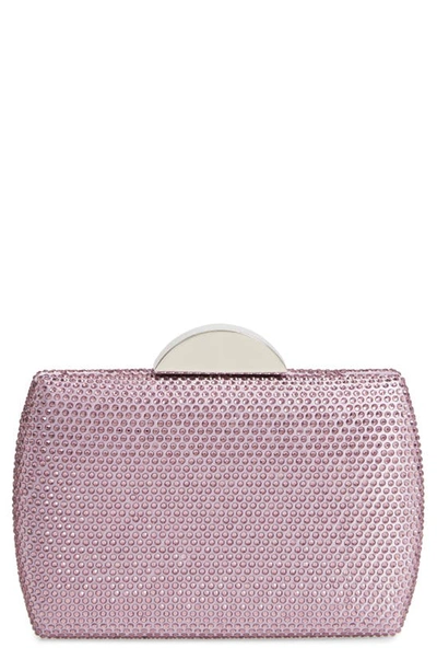 Nina Pacey Crystal Minaudiere In Light Amethyst