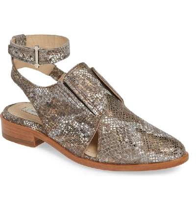 Ariat Rush Slingback Flat In Metallic Snake Print Leather