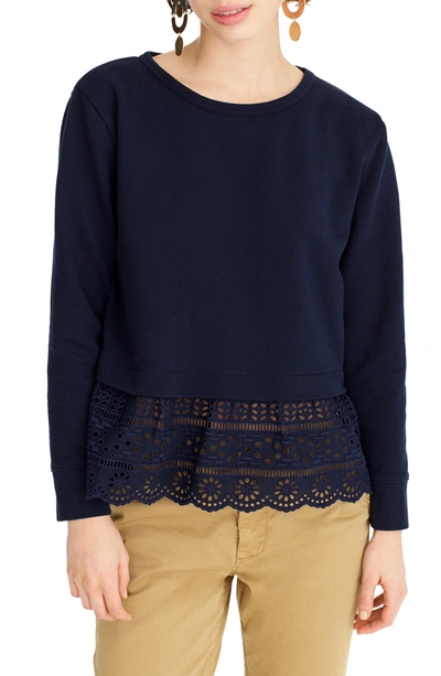 J crew 2025 eyelet hem sweatshirt