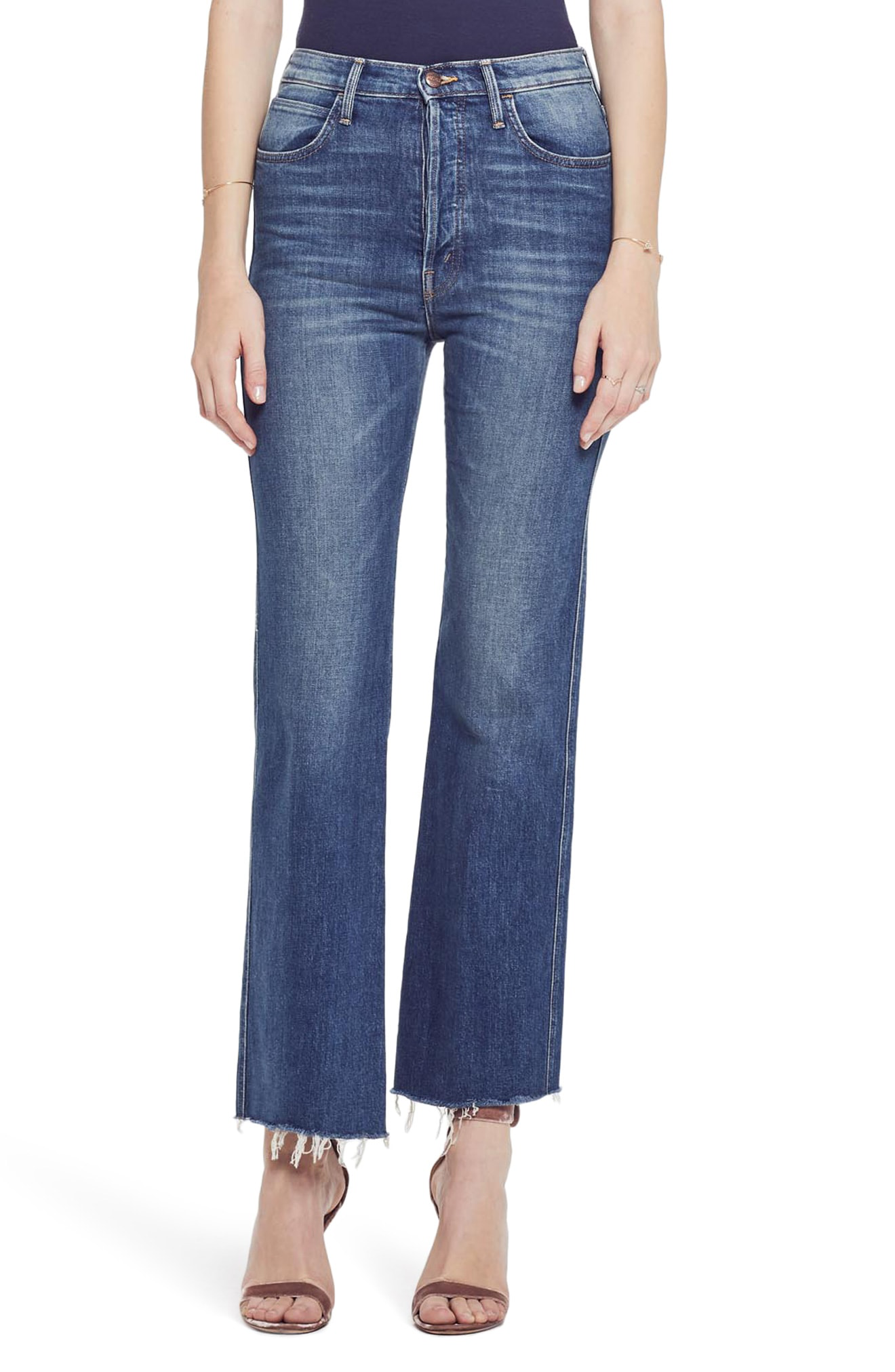 Mother The Tripper Super High Waist Frayed Bootcut Jeans In Just One ...