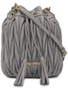 Miu Miu Matelassé Bucket Bag In Grey