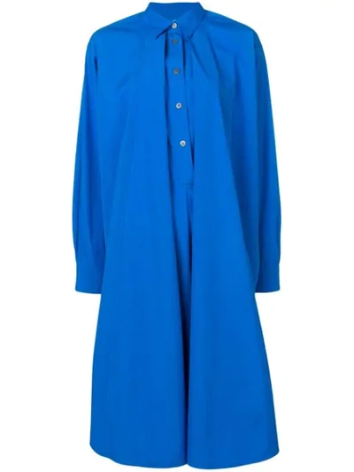 Marni Cotton Shirt Dress In Blue