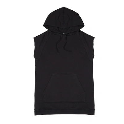 Raf Simons Toya-print Sleeveless Hooded Sweatshirt In Black