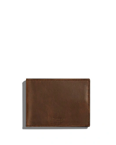 Shinola Men's Slim Leather Bi-fold Wallet In Medium Brown