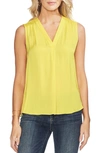 Vince Camuto Rumpled Satin Blouse In Blazing Yellow