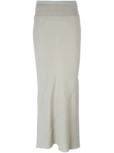 Rick Owens Pleated Back Maxi Skirt In Neutrals