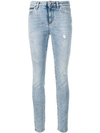 Philipp Plein Distressed Skinny Jeans In Blue