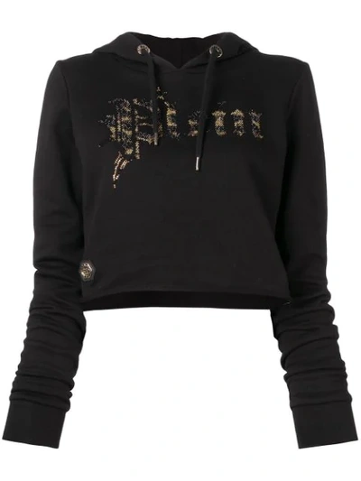 Philipp Plein Gothic Plein Hoodie In Black