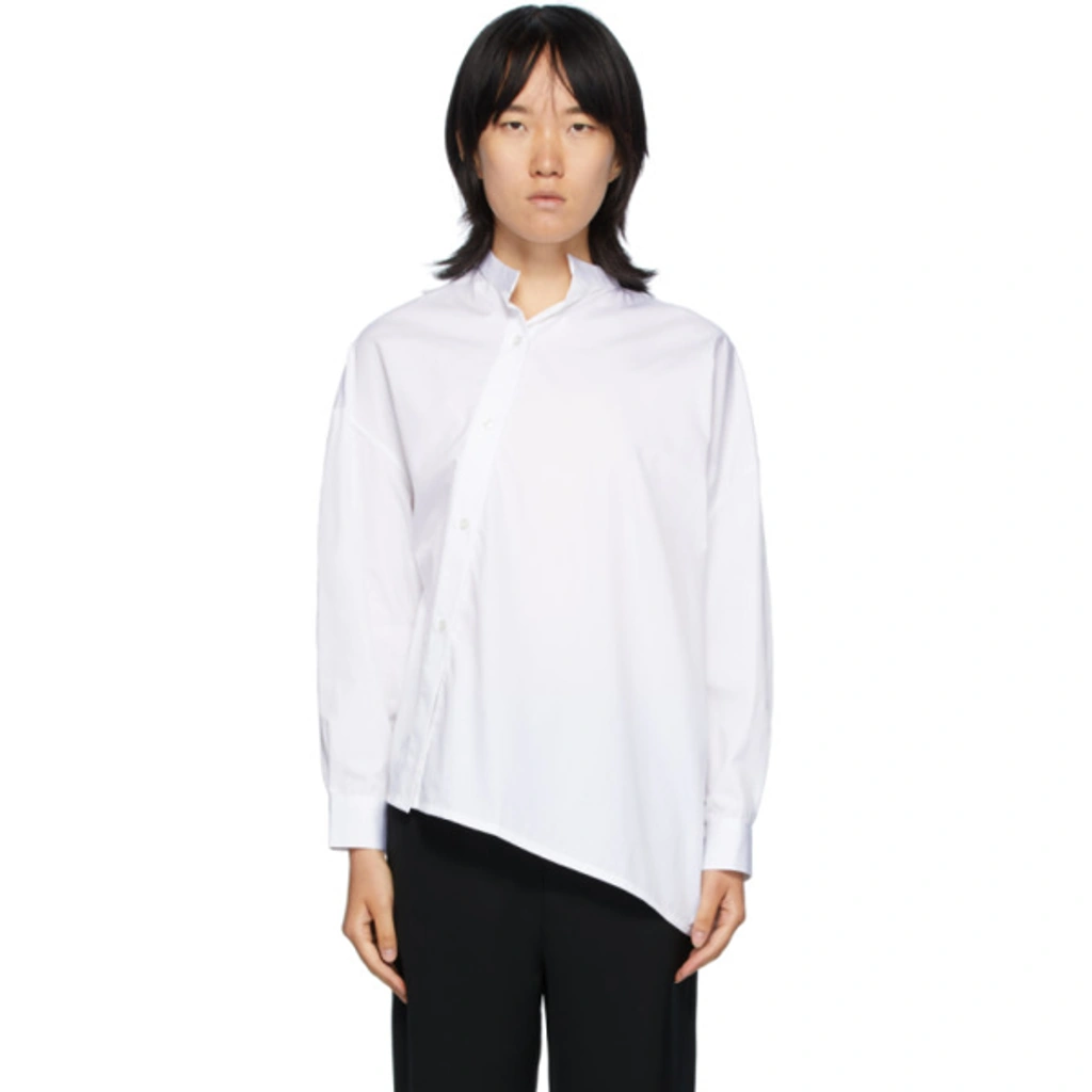 Totême Noma Side Button Fastening Cotton Shirt In White ModeSens