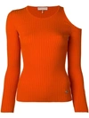 Emilio Pucci Knit Top With Shoulder Cut-outs In Orange