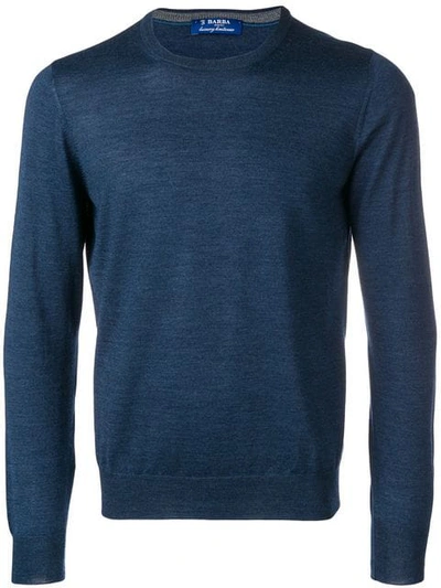 Barba Long Sleeve Jumper In Blue