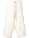 Rick Owens Drkshdw Elasticated Waistband Shorts In Neutrals