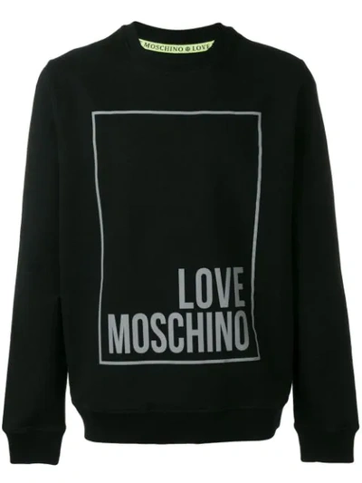 Love Moschino Contrast Logo Sweatshirt In Black