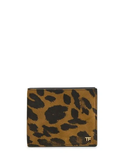 Tom Ford Animal Print Wallet In Brown