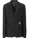 Prada Rubber Logo Blazer In Black