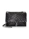 Rebecca Minkoff Edie Medium Convertible Leather Shoulder Bag In Black