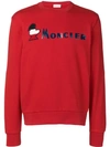 Moncler Logo Patch Sweatshirt In Red