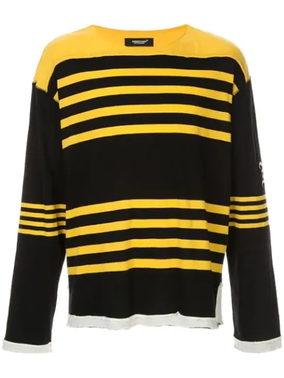 Undercover Long Sleeved Striped Top In Yellow Border