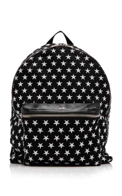 Amiri Embroidered Leather Backpack In Black