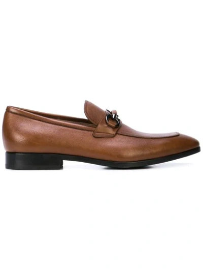 Ferragamo Men's America Dress Calfskin Loafers In Brown