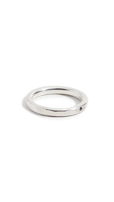 Scosha Simple Band Ring With Blue Sapphire In Silver