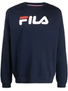 Fila Logo-print Fleece Sweatshirt In Blue