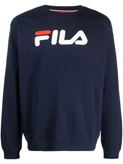 Fila Logo-print Fleece Sweatshirt In Blue