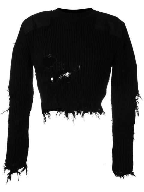 Yeezy Season 3 Destroyed Cropped Military Rib Jumper With Patches In ...