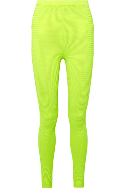 Adam Selman Sport Racer Neon Stretch Leggings In Yellow