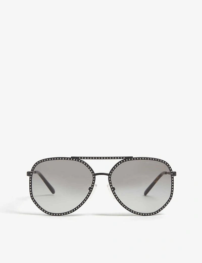 Michael Kors Mk1039b Miami Pilot-frame Sunglasses In Matte Black