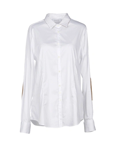 Aglini Solid Color Shirts & Blouses In White