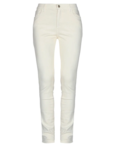 Manila Grace Denim Pants In Beige