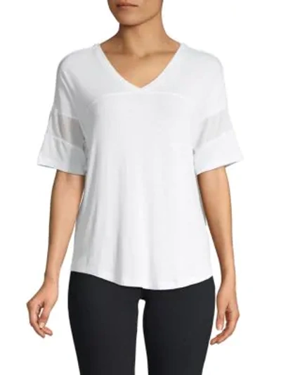 Marc New York V-neck High-low Tee In White