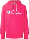 Champion Embroidered Logo Hoodie In Red