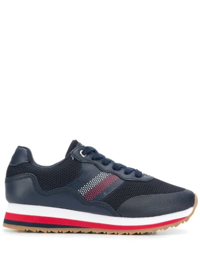 Tommy Hilfiger Stripe Detail Trainers In Blue