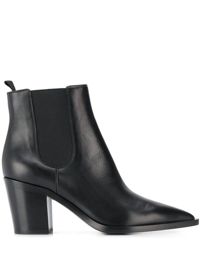 Gianvito Rossi Romney Point-toe Leather Chelsea Boots In Black