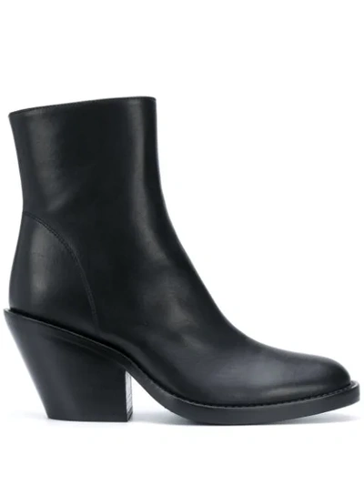 Ann Demeulemeester Tapered Heel Ankle Boots In Black