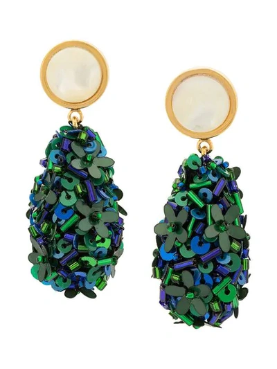 Lizzie Fortunato Roman Party Earrings In Green