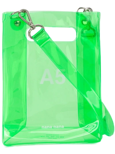 Nana-nana 'a5' Sheer Shoulder Bag - Green